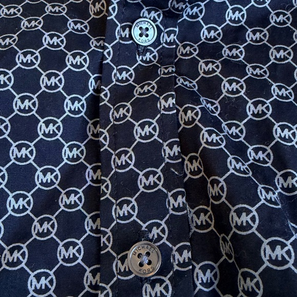 Michael Kors Navy Geometric Button Down Shirt - Picture 4 of 12